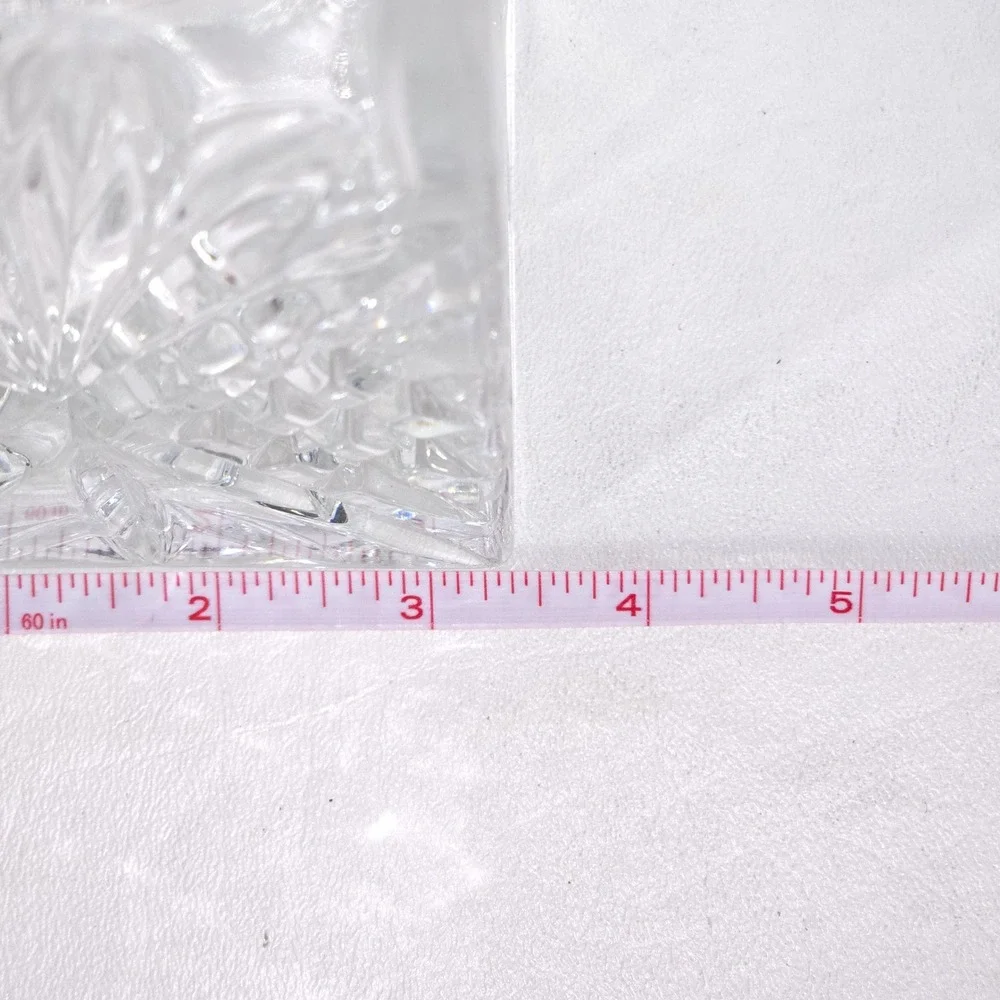 Cut Crystal Glass Whiskey Decanter‎ Square Stopper 9.5